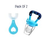 Tawakkal Mart Pack Of 2 Baby Food Pacifier Chusni & Silicone Teething Brush