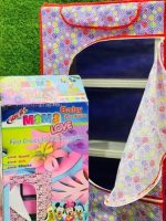 Attractive Folding Cloth Almirah For Kids And Infants Wardrobe 3 Shelves - Image 5