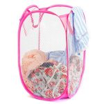 Foldable Laundry Bag Home Cloth Storage Mesh Washing Basket Bin Hamper Storage Baskets Organizer Toy Container Dirty Clothes Divider for Cloth such like Underwear Bra Undergarments Shoes etc, Laundry basket - Image 2