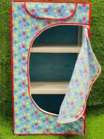 Attractive Folding Cloth Almirah For Kids And Infants Wardrobe 3 Shelves - Image 2