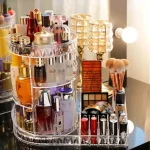 360° Rotating Makeup Organizer Stand - Cosmetic Holder Acrylic - Image 3