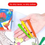 Plastic colors school pencil colors Crayons - Pack of 12 - Image 3