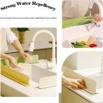 Silicone Sink Splash Guard for Kitchen and Bathroom, Anti-Spill Faucet Splash Stopper, Kitchen Sink Splash Guard, Flexible Oil-Proof Water Baffle Plate with Strong Suction Cups - Image 3