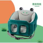 MultiFunction Baby Cartoon Back Support Seat Dining Chair Car Seats with Safety Straps Stuffed Plush Sofa Baby Children Sofa Learning Training Cushion Seater Toddler Nest Infant Floor Seat Cotton Nest Chair Babies Toys with 2 Holes Legs For 0-2 Years