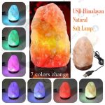 7 Color Changing USB Himalayan Salt Lamp for Home Decoration, Pink salt lamp, Salt lamp bulb, Rock salt lamp, Asthma and Allergy Patients to Clean room Atmosphere. Glory Art - Image 3