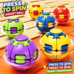 Fidget Cube Alternative 3D Gear Press to Spin Fidget Ball | Anti Stress Sensory Toy | Kids & Adults Hand Spinner Ball | ADHD Anxiety Relief