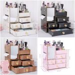 Saturey 3 Layers Wooden Holder Large Cosmetic Makeup Jewelry Lipsticks Storage Organizer Case Storage - Image 6