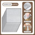 Pack of 10 Heavy-Duty Wire Dishwashing Rags & Non-Scratch Microfiber Sponges - Reusable Double-Sided Cleaning Cloths for Kitchen, Effective for Dishes, Pots, and Countertops - Image 6