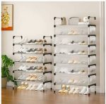 Dustproof Shoe Rack – 5 6 7 Layer Shoe Organizer – Foldable Shoe Cabinet with Cover – Box Packing – DIY ( DO IT YOURSELF) ITEM Space Saving Shoe Storage – Premium Quality Shoe Stand