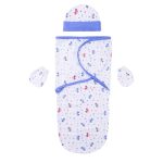 Baby Blanket Hat Set Cartoon Printed Cotton Newborn Swaddle Adjustable Infant Sleeping Swaddle Wraps All Seasons 0-6 Months - Image 5