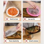 100Pcs Elastic Plastic Food Covers | Stretchable Transparent Bowl Lids for Food Storage | Disposable & Reusable Cling Film Wrap | Kitchen Fresh-Keeping Dish Covers for Plates, Fruits, Containers, Fridge, Picnic, Outdoor Use - Image 6