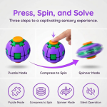 Fidget Cube Alternative 3D Gear Press to Spin Fidget Ball | Anti Stress Sensory Toy | Kids & Adults Hand Spinner Ball | ADHD Anxiety Relief - Image 4