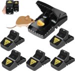 Heavy Duty Mouse Trap Mice Catcher High Quality Plastic Reusable Convenient Effective Black Stainless-Steel Springs Rat Killer For Households Eliminates Faster Than Other Indoor and Outdoor