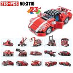 Decool: Architect Creator - 23 in 1 - 278 Pieces Red Super Speedster Race Car Building Blocks Set - 3110
