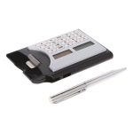 3-In-1 Portable 8-Digit Solar Calculator Business Card Holder with Ball-Point Pen - Image 3