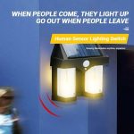 Double Solar Motion Sensor Light for Outdoor | Dual Head Wall Mounted LED Security Lamp | Human Body Induction Solar Powered Waterproof Garden Light | Automatic Energy-Saving Night Light for Home, Balcony, Driveway, Pathway, Yard - Image 2