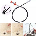 Metal 90cm Flexible Wire brush Hand Kitchen Sink Cleaning Hook Sewer Dredging Device Spring Pipe Hair Dredging Tool Metal wire brush
