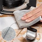 Pack of 10 Heavy-Duty Wire Dishwashing Rags & Non-Scratch Microfiber Sponges - Reusable Double-Sided Cleaning Cloths for Kitchen, Effective for Dishes, Pots, and Countertops - Image 3