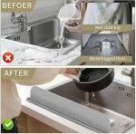 Silicone Sink Splash Guard for Kitchen and Bathroom, Anti-Spill Faucet Splash Stopper, Kitchen Sink Splash Guard, Flexible Oil-Proof Water Baffle Plate with Strong Suction Cups - Image 5