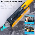 Bathroom Cleaning Brush with Wiper 2 in 1 Tiles Cleaning Brush Floor Scrub Bathroom Brush with Long Handle 120° Rotate Bathroom Floor Cleaning Brush Home Kitchen Bathroom Cleaning Accessories (Multicolor) - Image 3