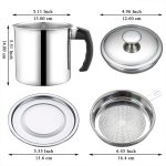 1.4 L Oil Strainer Pot Fine Mesh Fast Filtering With Lid Stainless Steel Frying Bacon Fat Oil Storage Container Kitchen Supplies - Image 3