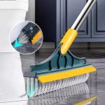 Bathroom Cleaning Brush with Wiper 2 in 1 Tiles Cleaning Brush Floor Scrub Bathroom Brush with Long Handle 120° Rotate Bathroom Floor Cleaning Brush Home Kitchen Bathroom Cleaning Accessories (Multicolor)