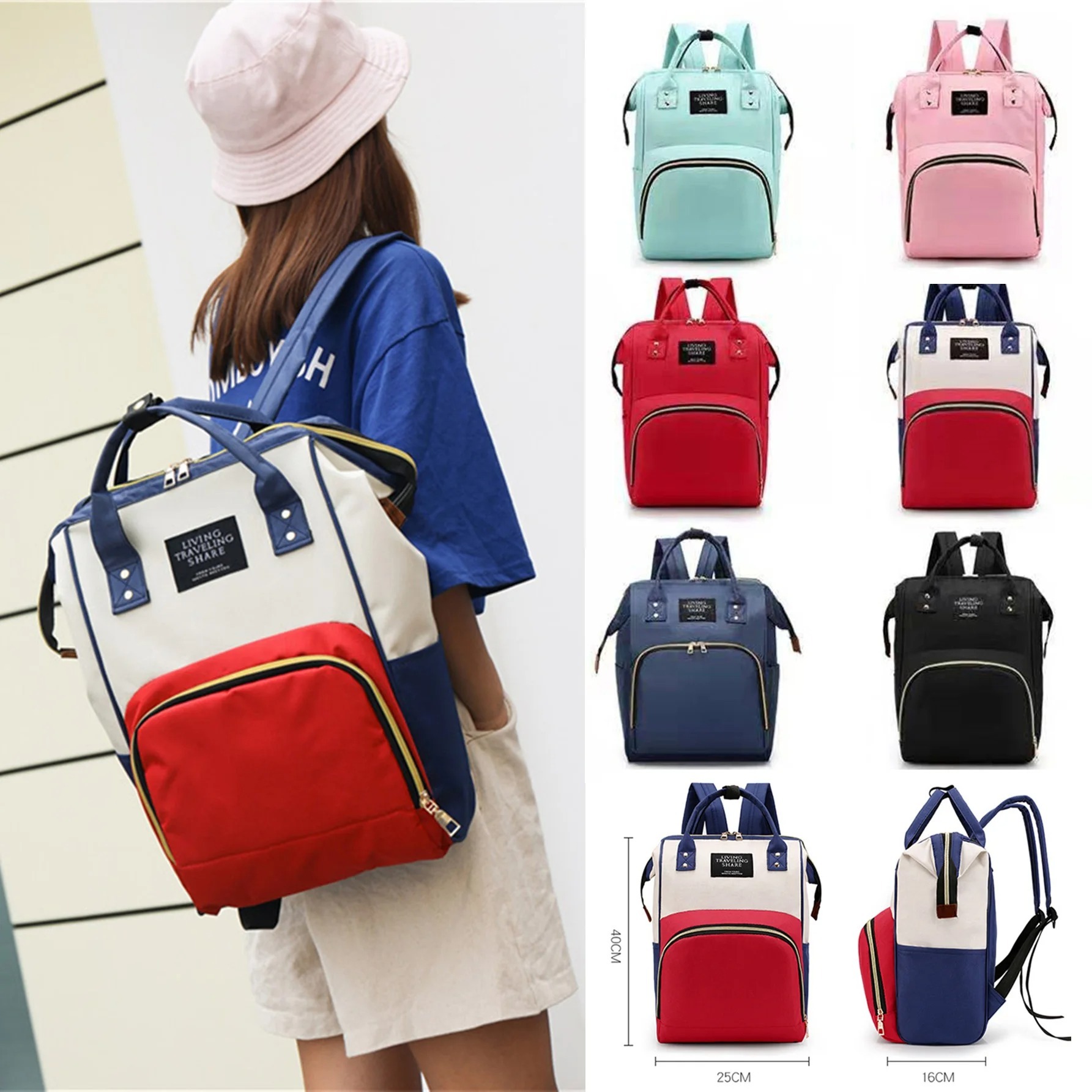imgi_63_a89c468f8e065e8cee999b2379f1bc2d Tawakkal Mart Diaper Bag Simple, Stylish, Lightweight, Double Shoulder Mommy Bag Multi functional, Large Capacity Outgoing Mother and Baby Bag - Image 1
