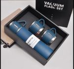 water bottle - steel water bottle - temperature water bottle - vaccum bottle - stainless Steel Vacuum Insulated Thermos 500ml (3pcs) With Extra 2 Cups Stainless Steel Thermal Bottle for Hot and Cold Beverages with Coffee Water Cup Travel Kit Perfect Gift - Image 3