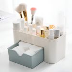 Makeup Organiser Cosmetic Storage Box Multi Functional Desktop Tidy Organiser Holder with Drawer Random Colour - Image 3
