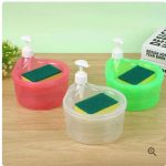 2 in 1 Double Layer Liquid Soap Dispenser and Dish Washing Scrubber Sponge Holder 1000ml