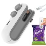 Mini Seal Machine, 2 in 1 USB Rechargeable Magnetic Heat Sealing & Cutting, Portable Handheld Vacuum Sealer for Food, Snacks, Chips, Fresh Storage, Plastic Bags Sealing Machine. (Multicolor)