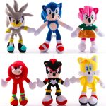 Sonic The Hedgehog Plush Toy 45cm Large Size – Soft Stuffed Cartoon Character Doll | Sonic, Tails, Knuckles, Shadow, Amy Rose, Silver | Kids Gift Toy