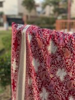 Maroon (brownish-red) Kashmiri Zari Shawl/Chadar For Girls and Women - Image 6