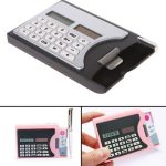 3-In-1 Portable 8-Digit Solar Calculator Business Card Holder with Ball-Point Pen - Image 5