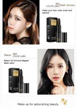 Original Imported Lipstick Shape Hair Dye Pen Covering White Hair Disposable Color Stick - Black/Brown - Image 6