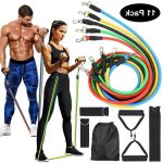 Resistance Bands Set 11 Pack Workout Bands,Include 5 Exercise Bands up to 100lb,2 Handles,2 Straps,1 Door Anchor,1 Carry Bag,for Resistance Training,Physical Therapy,Home Workouts Power Exercise Resistance Band - Image 5
