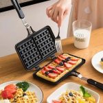 Double Sided Waffle Maker, Rectangle Shape Non-Stick Waffle Mold Baking Pan Making Tool - Image 2