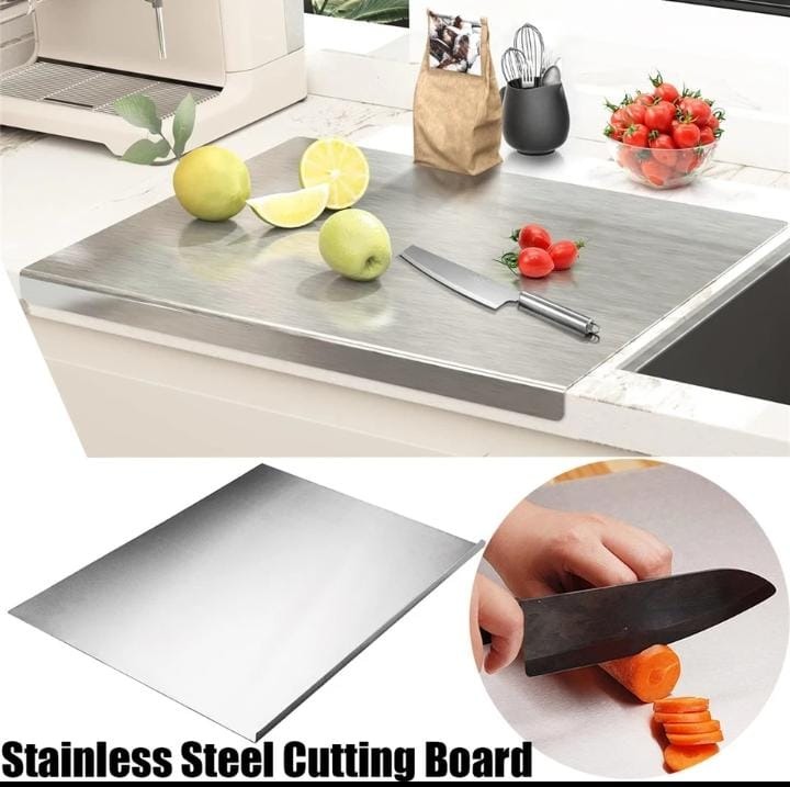 imgi_65_959b0652cf4e5b415a29ab0b64bb6e35 Food grade stainless steel cutting board/chopping board/CounterTop. No Microplastic. No Smell. perfect for dough kneading, for cutting fruits vegetables, cutting board,Meat, Fish (Collect free shipping voucher then place your order) - Image 1