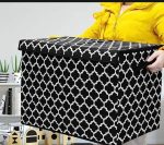 Kids large Toy Storage Box Container Bins for Nursery, Playroom Flip-Top Lid, Decorative Holders Collapsibe Storage Box Container Bins for Nursery, Playroom, Closet, Home Organizer (Black) by baby delights