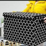 Kids large Toy Storage Box Container Bins for Nursery, Playroom Flip-Top Lid, Decorative Holders Collapsibe Storage Box Container Bins for Nursery, Playroom, Closet, Home Organizer (Black) by baby delights