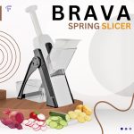 Mandoline Spring Slicer Vegetable and Fruits Cutter Meal Prep & More then 40 Thickness Adjuster 5 in 1 - Pump Brava Slicer and Dicer - Multifunctional High Quality ABS Vegetable & Fruit Slicer - Precision Slicing Made Effortless By Tawakkal Mart. - Image 2
