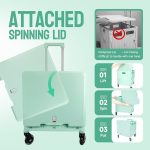 kd/Collapsible Rolling Crate with Spinning Open Lid, Large Utility Cart with Noiseless Brake Wheels & Telescoping Handle, Trolley/Honshine Collapsible Rolling Crate with Spinning Open Lid, Large Utility Cart with Noiseless Brake Wheels & Telescoping Handl - Image 4