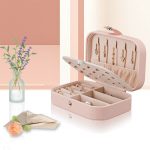 Portable Jewelry Storage Box Travel Organizer Jewelry Case Leather Storage Earrings Necklace Ring Jewelry Organizer Display - Image 5