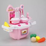 Kids pretend play pink/blue kitchen set with water circulation and dish washer toy 35*39*14 cm Kitchen Set Kids Simulation Kitchen With Water Tap Function Baby Toys With Light & Sound Red Baby Pretend Play Best Kitchen Play Gifts For Girls