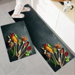 2pcs Kitchen Runner Mat Non Slip Super absorbent Bedroom Long Bedside Area Rug Soft Washable Carpet Bathroom Entrance Doormat