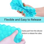 Ice Tray Easy Push Pop Out Square Silicon Ice Cubes Tray Honeycomb Shape Silicone Ice Cube Molds with Lid Flexible Tray for Refrigerator And Freezer - Image 3