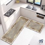 2pcs Kitchen Runner Mat Non Slip Super absorbent Bedroom Long Bedside Area Rug Soft Washable Carpet Bathroom Entrance Doormat