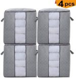 Portable Bamboo Clothes Blanket Large Folding Bag Storage Box Organiser - Image 4
