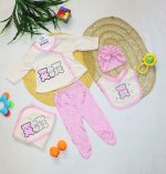 Baby Gift Set Suit 06 Items (swaddle wrap, romper, Shirt, Pajama, Cap, Bib) Baby Gift pack/ New born Baby Set - Image 6