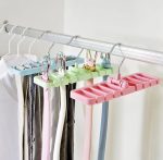 Plastic Rotating Tie Scarf Hanger Holder Home Storage Rack Tie Belt Closet Organizer Wardrobe Finishing Rack Space Saver
